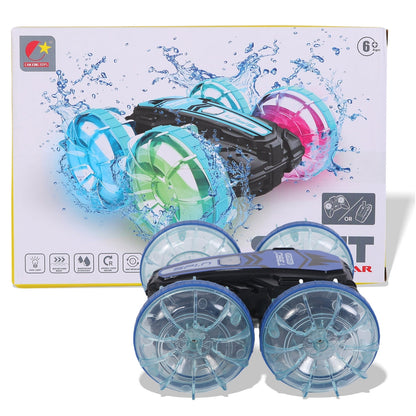 FUNFY Aqua Stunt RC-Auto mit leuchtenden Lichtern | 4WD mit wasserfestem | Mehrfarbig | Das geländegängige Marvel für Kinder ermöglicht spannende Stunts an Land und im Wasser