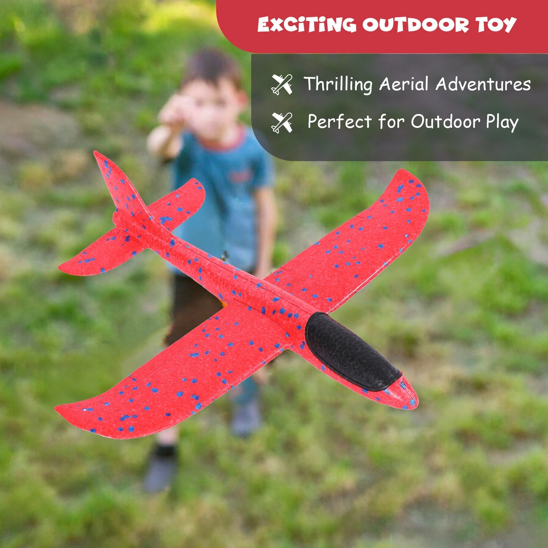 FUNFY Flugzeug-Startpistole aus Schaumstoff für draußen | EPP-Polymer und Kunststoff | Blau und Rot | 2 Segelflugzeuge für aufregende Abenteuer in der Luft | Bietet Kindern stundenlange Unterhaltung