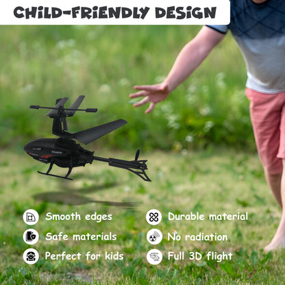 FUNFY Neuer modischer, kreativer ferngesteuerter Spielzeughubschrauber | Schwarz | Größe: 4 Zoll | ABS-Kunststoff | Tragbar, leicht, kinderfreundliches Design, perfekt als Geburtstagsgeschenk | für Kinder