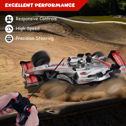 FUNFY F1 Racing Car in 1:12 Scale | 4WD RC | Black | Plastic | Exciting and realistic racing experience for children