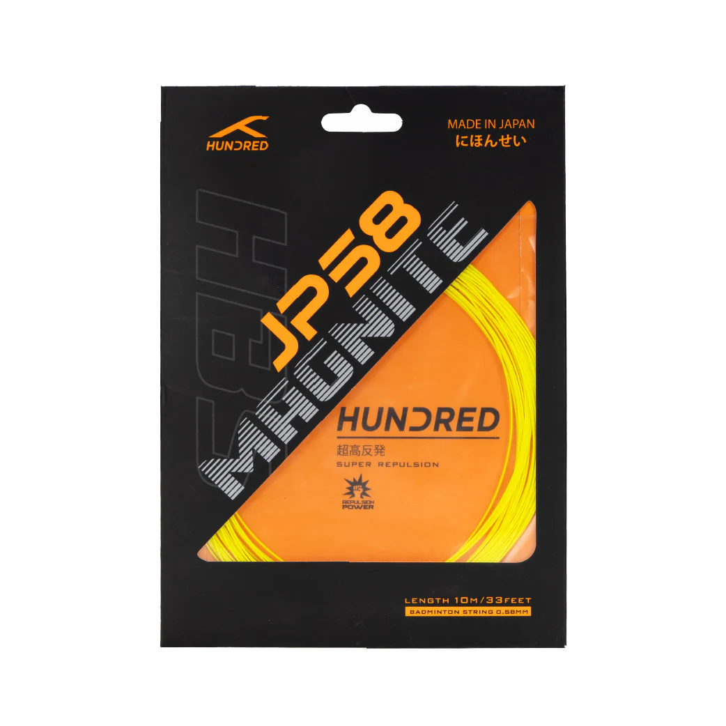 Hundred JP58 Magnite Badmintonsaite – 0,58 mm, ultradünn, Kraft und Präzision (10 m)