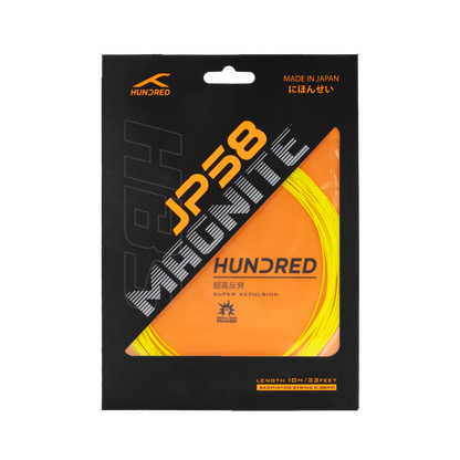 Hundred JP58 Magnite Badmintonsaite – 0,58 mm, ultradünn, Kraft und Präzision (10 m)