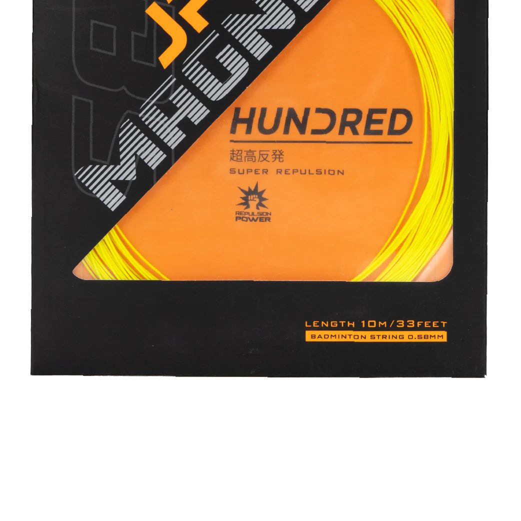 Hundred JP58 Magnite Badmintonsaite – 0,58 mm, ultradünn, Kraft und Präzision (10 m)