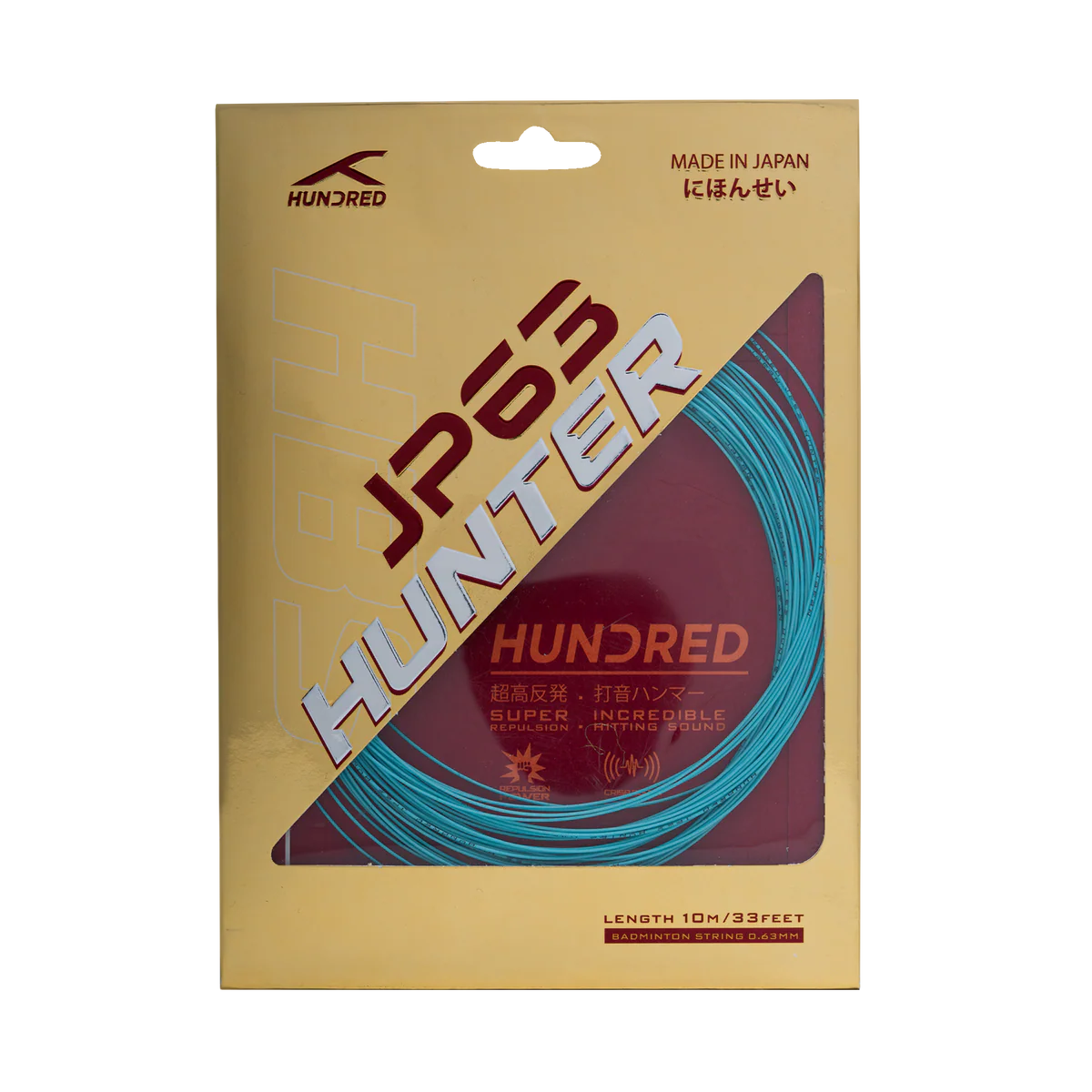 Hundred JP63 Hunter Badmintonsaiten – 0,70 mm, langlebige Kontrolle und kraftvolle Leistung (10 m)
