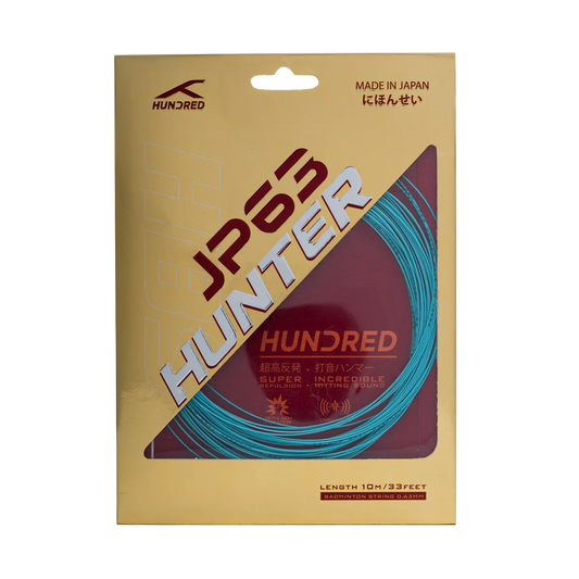 Hundred JP63 Hunter Badmintonsaiten – 0,70 mm, langlebige Kontrolle und kraftvolle Leistung (10 m)