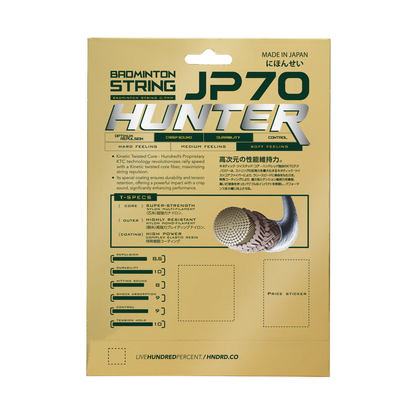 Hundred JP70 Hunter Badmintonsaiten – 0,70 mm, langlebige Kontrolle und kraftvolle Leistung (10 m)