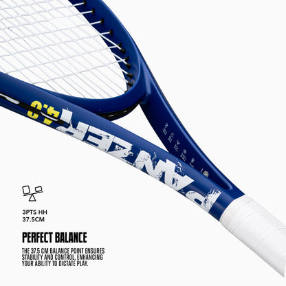 Hundred Panzer Strung Tennis Racket with Full Cover | 3 Points Head Heavy | Grip Size 2 (4 1/4 inches) | 253 grams