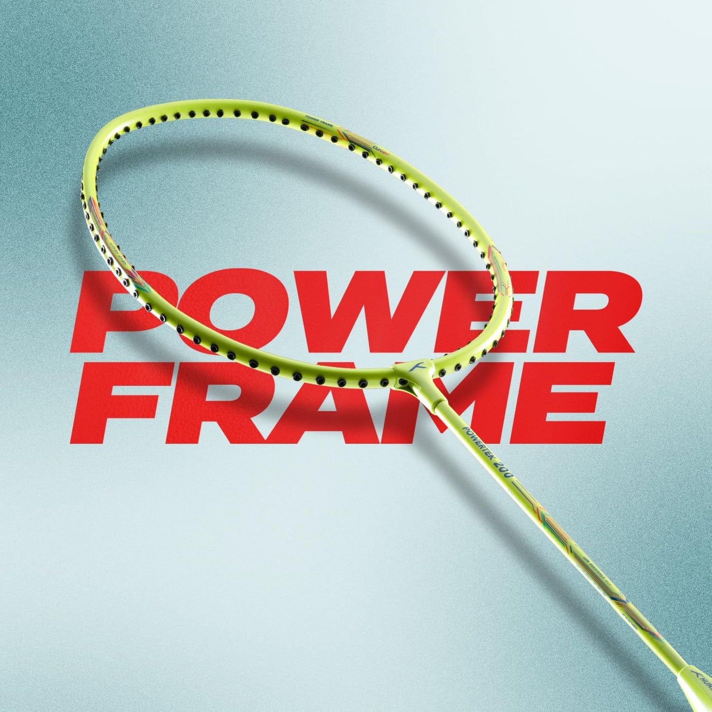 HUNDRED Powertek 200 PRO Badminton Racket with Head Cover (Size: Standard, Grip Size: G5) | Strung | Material: Aluminum | For advanced players | Weight: 95 grams | Maximum string tension - 18-20lbs