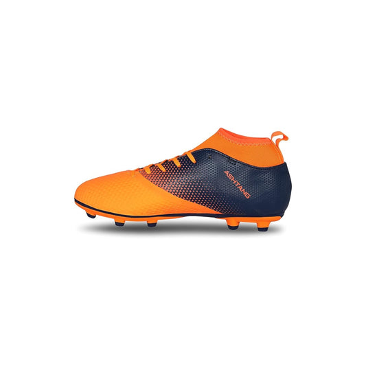 Nivia Ashtang Football Shoes (Black/Orange, 3 UK/ 4 US / 37 EU) | Synthetic Leather | PVC sole | Lace-Fastening | Padded Football			