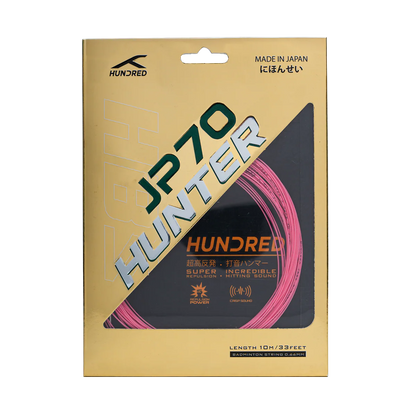 Hundred JP70 Hunter Badmintonsaiten – 0,70 mm, langlebige Kontrolle und kraftvolle Leistung (10 m)