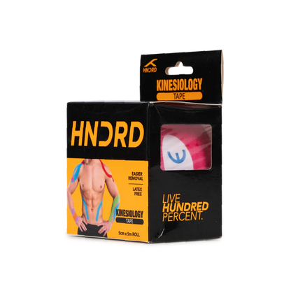 HUNDRED Kinesiologie-Tape Größe: 5 Meter | Unisex | Material: Baumwolle/Elastan | Linderung von Muskelkater und Schmerzen | Steigerung der Leistungsfähigkeit, Durchblutung und Körperwahrnehmung | Vorbeugung zukünftiger Verletzungen