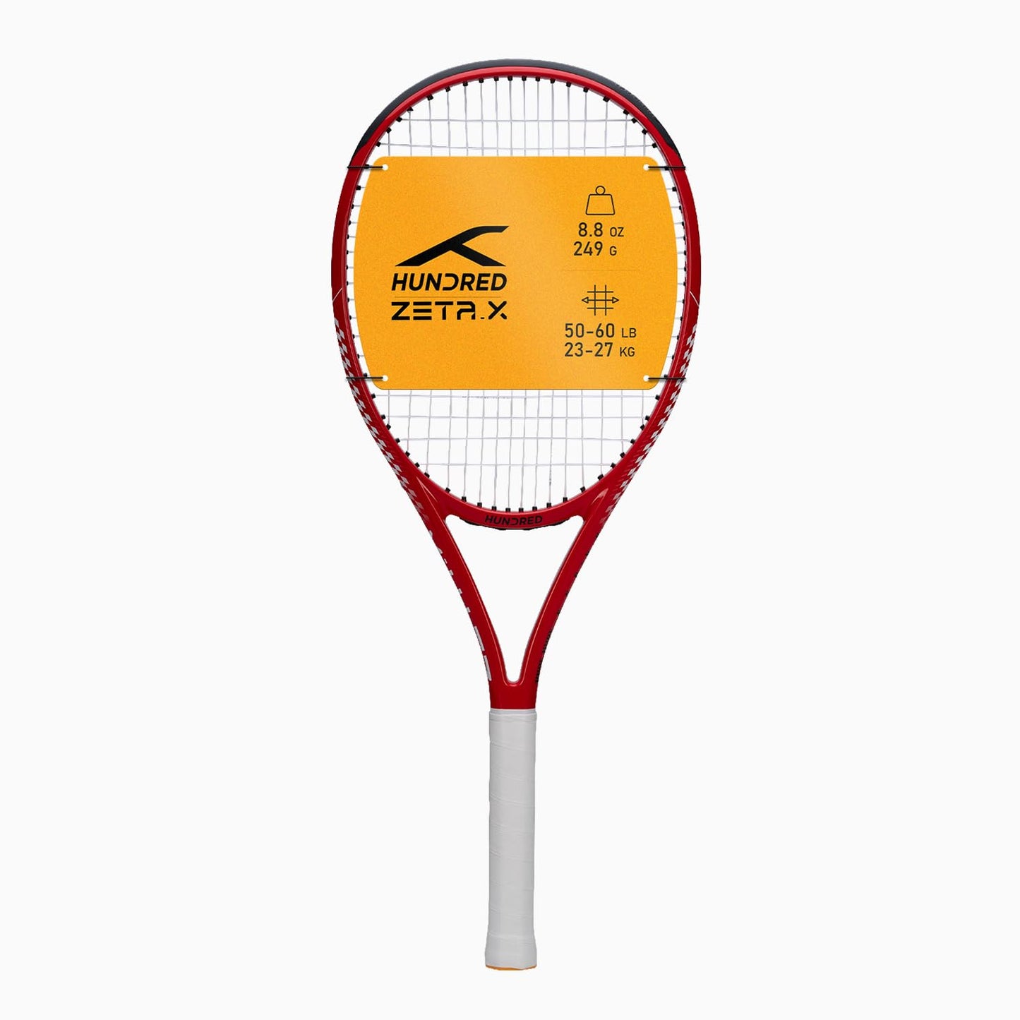 Hundred Zeta X Tennisschläger, bespannt, mit Vollschutzhülle | 9-Punkte-Kopfschwer | Griffgröße 2 (10,8 cm) | 249 Gramm