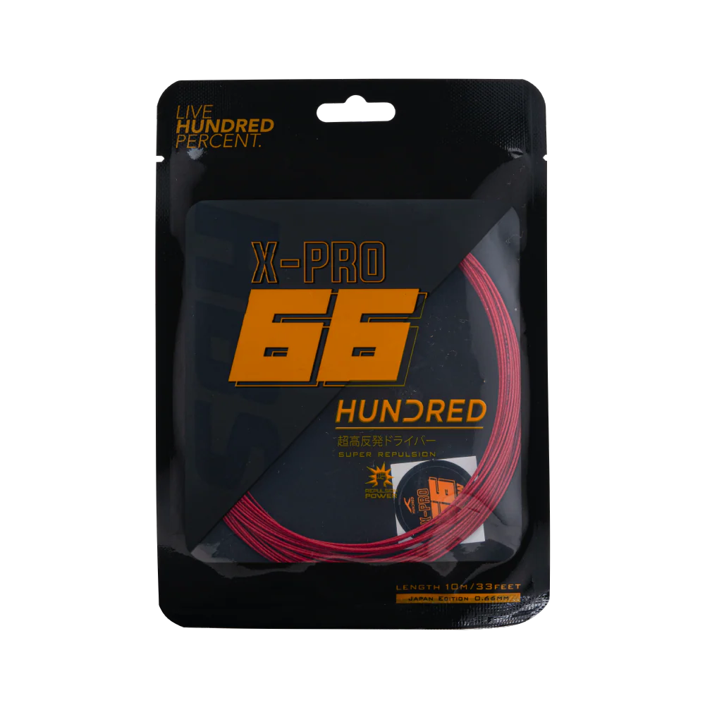 Hundred 66X Pro Badminton-Saite – 0,66 mm Multifilament, präzise Kontrolle und professionelles Spielgefühl (10 m)