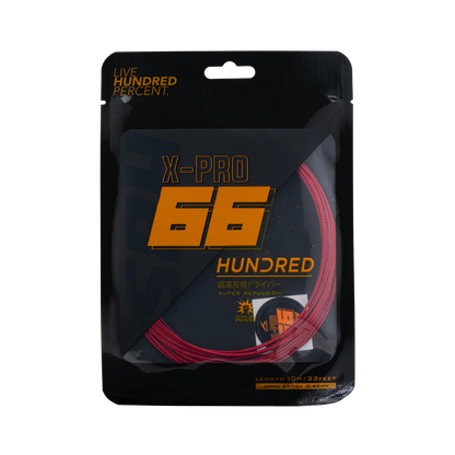 Hundred 66X Pro Badminton-Saite – 0,66 mm Multifilament, präzise Kontrolle und professionelles Spielgefühl (10 m)