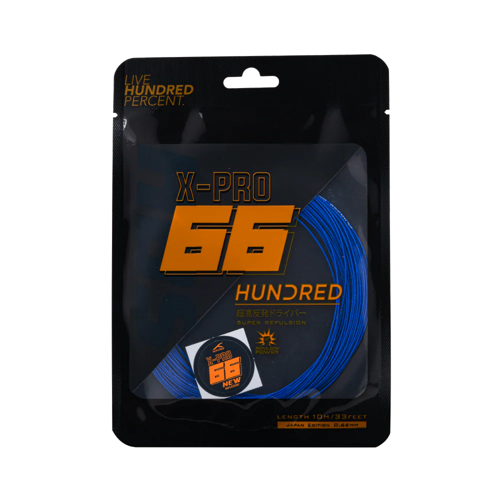 Hundred 66X Pro Badminton-Saite – 0,66 mm Multifilament, präzise Kontrolle und professionelles Spielgefühl (10 m)