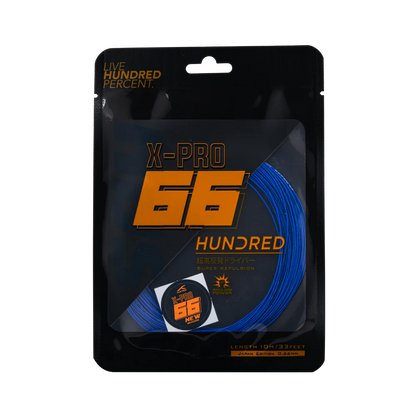 Hundred 66X Pro Badminton-Saite – 0,66 mm Multifilament, präzise Kontrolle und professionelles Spielgefühl (10 m)