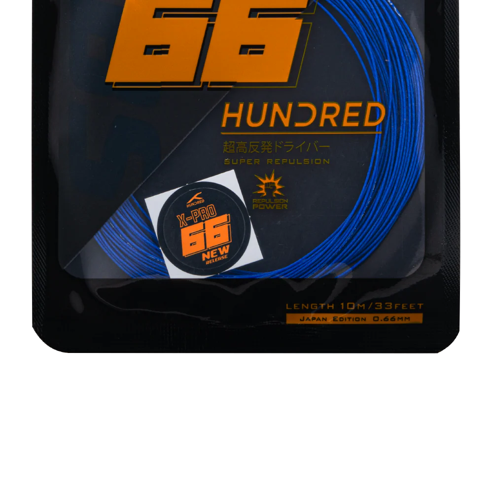 Hundred 66X Pro Badminton-Saite – 0,66 mm Multifilament, präzise Kontrolle und professionelles Spielgefühl (10 m)