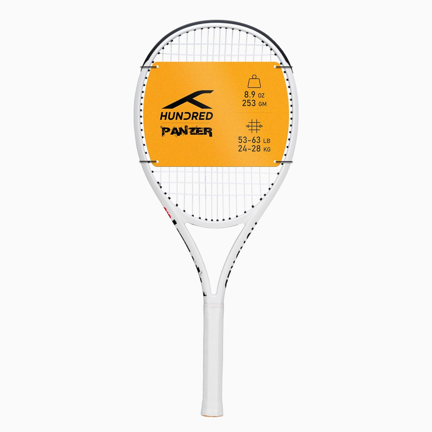 Hundred Panzer Strung Tennis Racket with Full Cover | 3 Points Head Heavy | Grip Size 2 (4 1/4 inches) | 253 grams