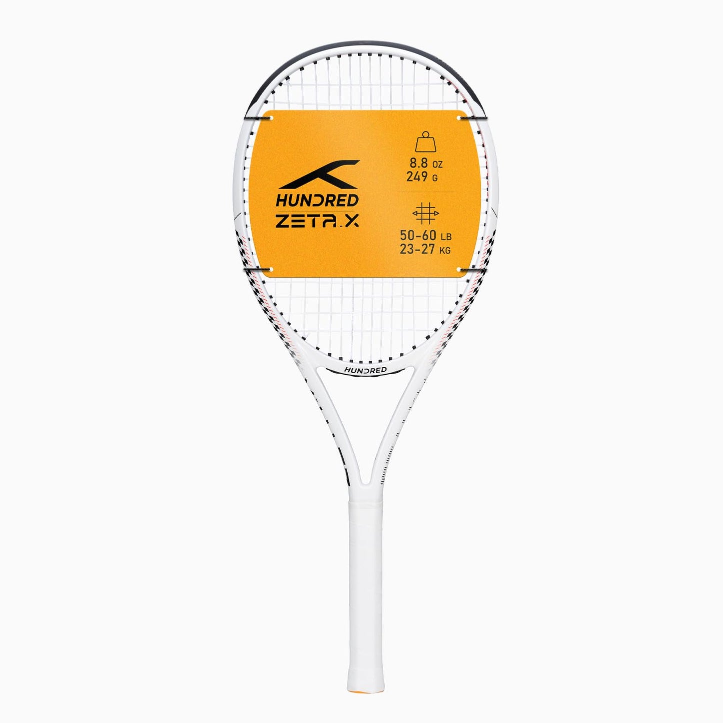 Hundred Zeta X Tennisschläger, bespannt, mit Vollschutzhülle | 9-Punkte-Kopfschwer | Griffgröße 2 (10,8 cm) | 249 Gramm