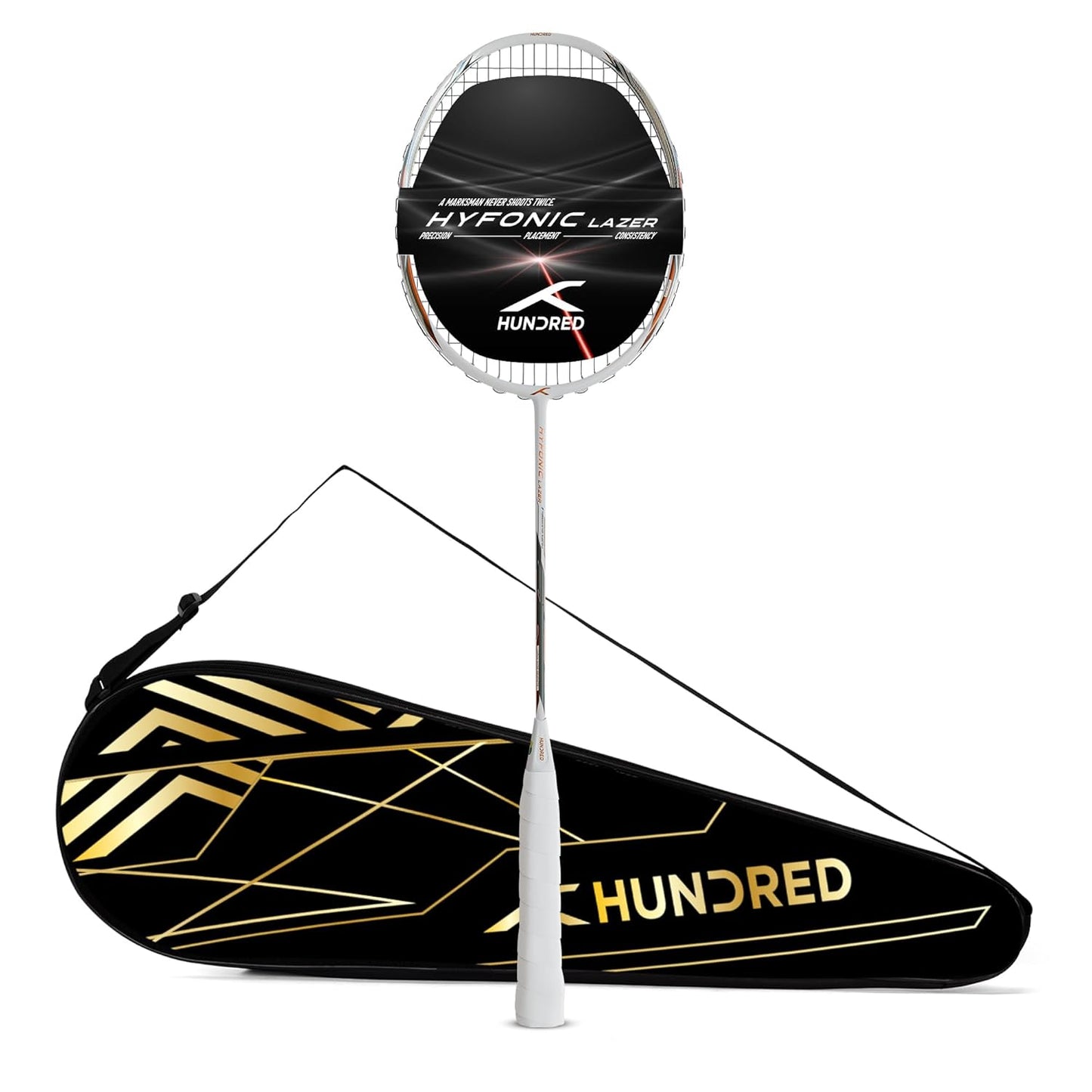 HUNDRED Hyfonic Lazer Badmintonschläger (5U, bespannt)  Präzise Kontrolle & Kraft