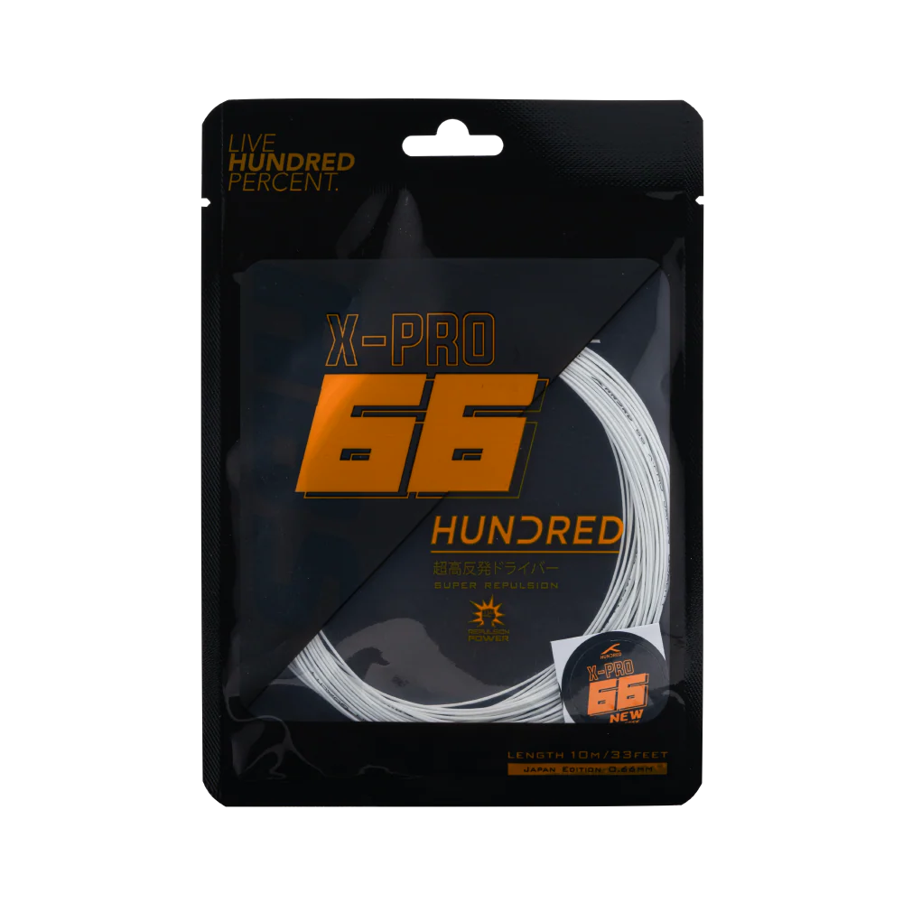 Hundred 66X Pro Badminton-Saite – 0,66 mm Multifilament, präzise Kontrolle und professionelles Spielgefühl (10 m)