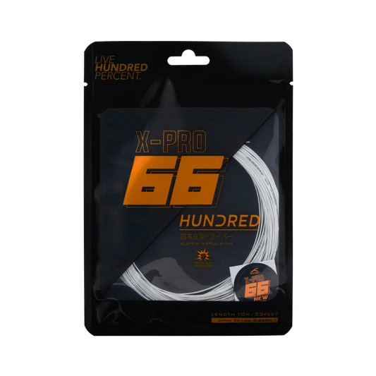 Hundred 66X Pro Badminton-Saite – 0,66 mm Multifilament, präzise Kontrolle und professionelles Spielgefühl (10 m)