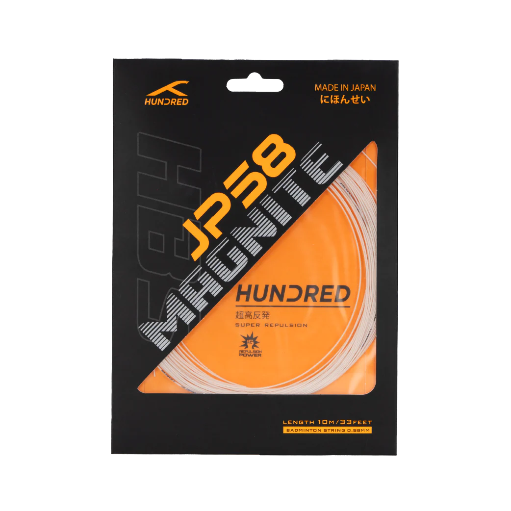 Hundred JP58 Magnite Badmintonsaite – 0,58 mm, ultradünn, Kraft und Präzision (10 m)