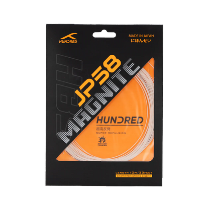 Hundred JP58 Magnite Badmintonsaite – 0,58 mm, ultradünn, Kraft und Präzision (10 m)