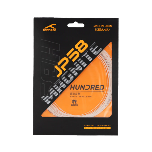 Hundred JP58 Magnite Badmintonsaite – 0,58 mm, ultradünn, Kraft und Präzision (10 m)