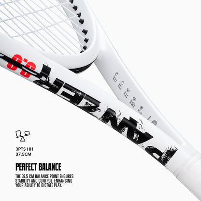 Hundred Panzer Strung Tennis Racket with Full Cover | 3 Points Head Heavy | Grip Size 2 (4 1/4 inches) | 253 grams
