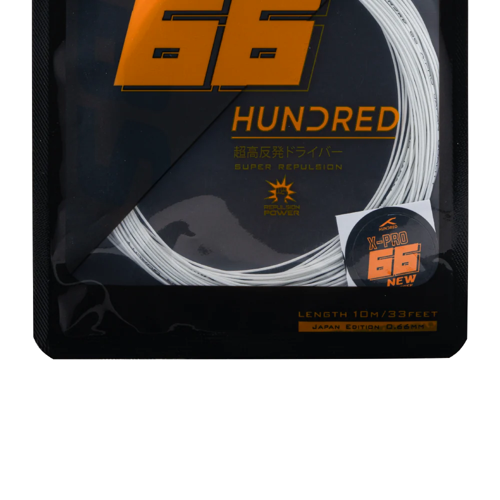 Hundred 66X Pro Badminton-Saite – 0,66 mm Multifilament, präzise Kontrolle und professionelles Spielgefühl (10 m)