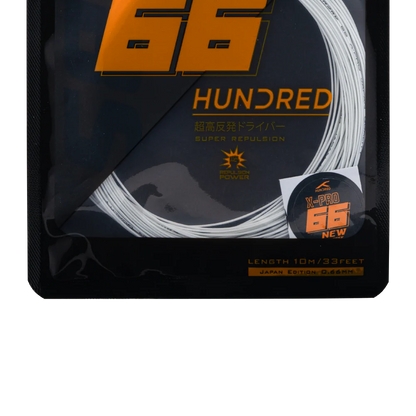 Hundred 66X Pro Badminton-Saite – 0,66 mm Multifilament, präzise Kontrolle und professionelles Spielgefühl (10 m)