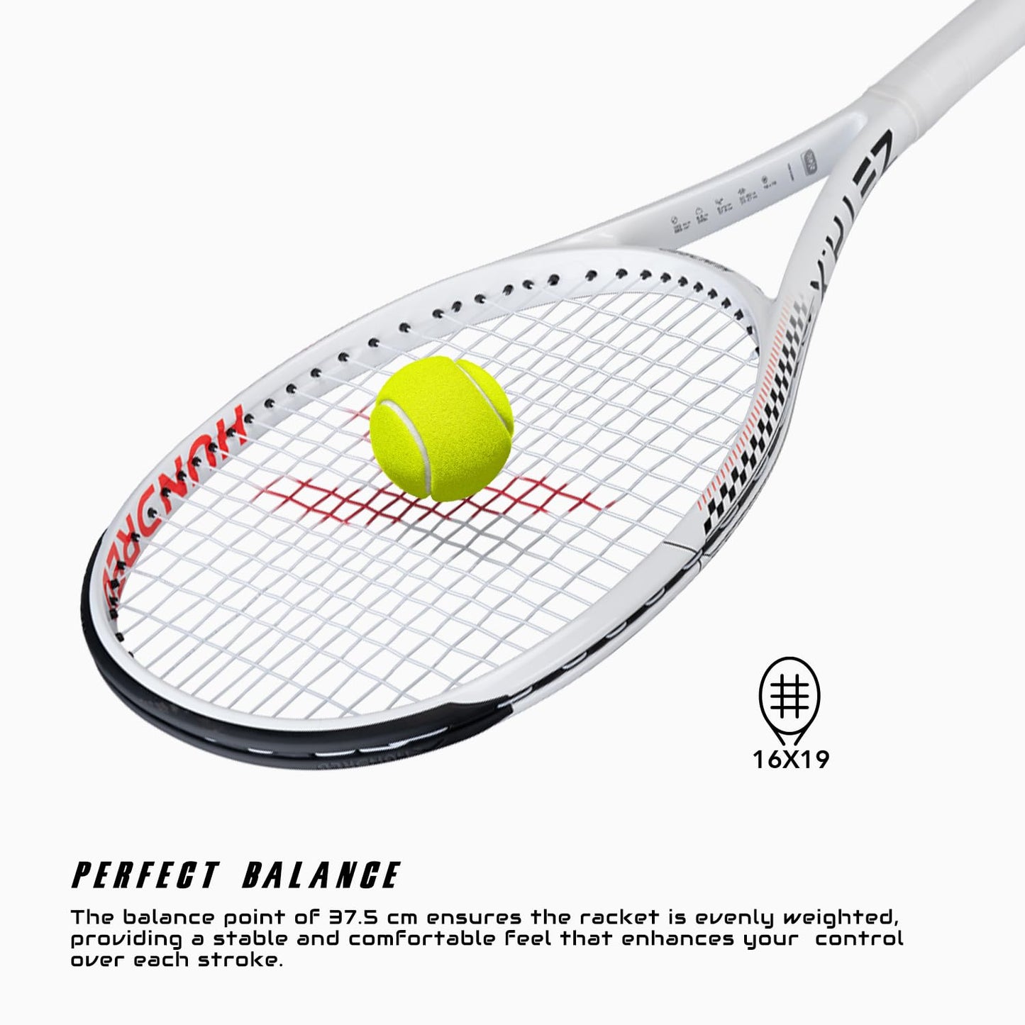 Hundred Zeta X Tennisschläger, bespannt, mit Vollschutzhülle | 9-Punkte-Kopfschwer | Griffgröße 2 (10,8 cm) | 249 Gramm