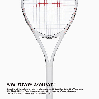 Hundred Zeta X Tennisschläger, bespannt, mit Vollschutzhülle | 9-Punkte-Kopfschwer | Griffgröße 2 (10,8 cm) | 249 Gramm