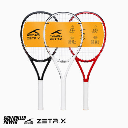 Hundred Zeta X Tennisschläger, bespannt, mit Vollschutzhülle | 9-Punkte-Kopfschwer | Griffgröße 2 (10,8 cm) | 249 Gramm